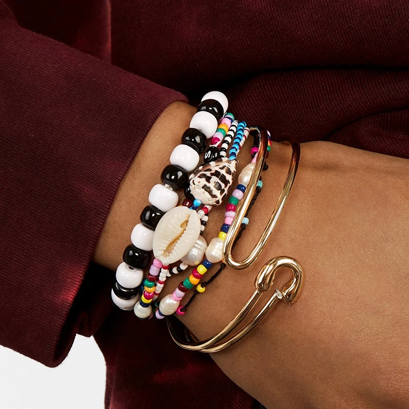 Puka shell seashell cowries браслет pulsera mujer колье bracciali Donna erkek bileklik ювелирные изделия пресной воды браслеты с жемчужными бусинами