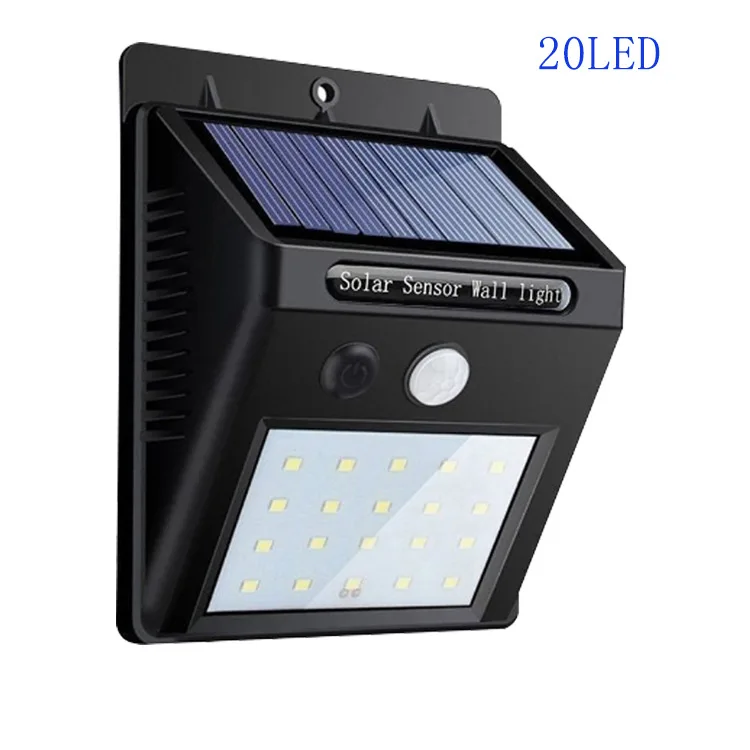 Напрямую от производителя 3 режима 20LED/30LED солнечный датчик настенный светильник наружная человеческая реагирующая на движение+ свет