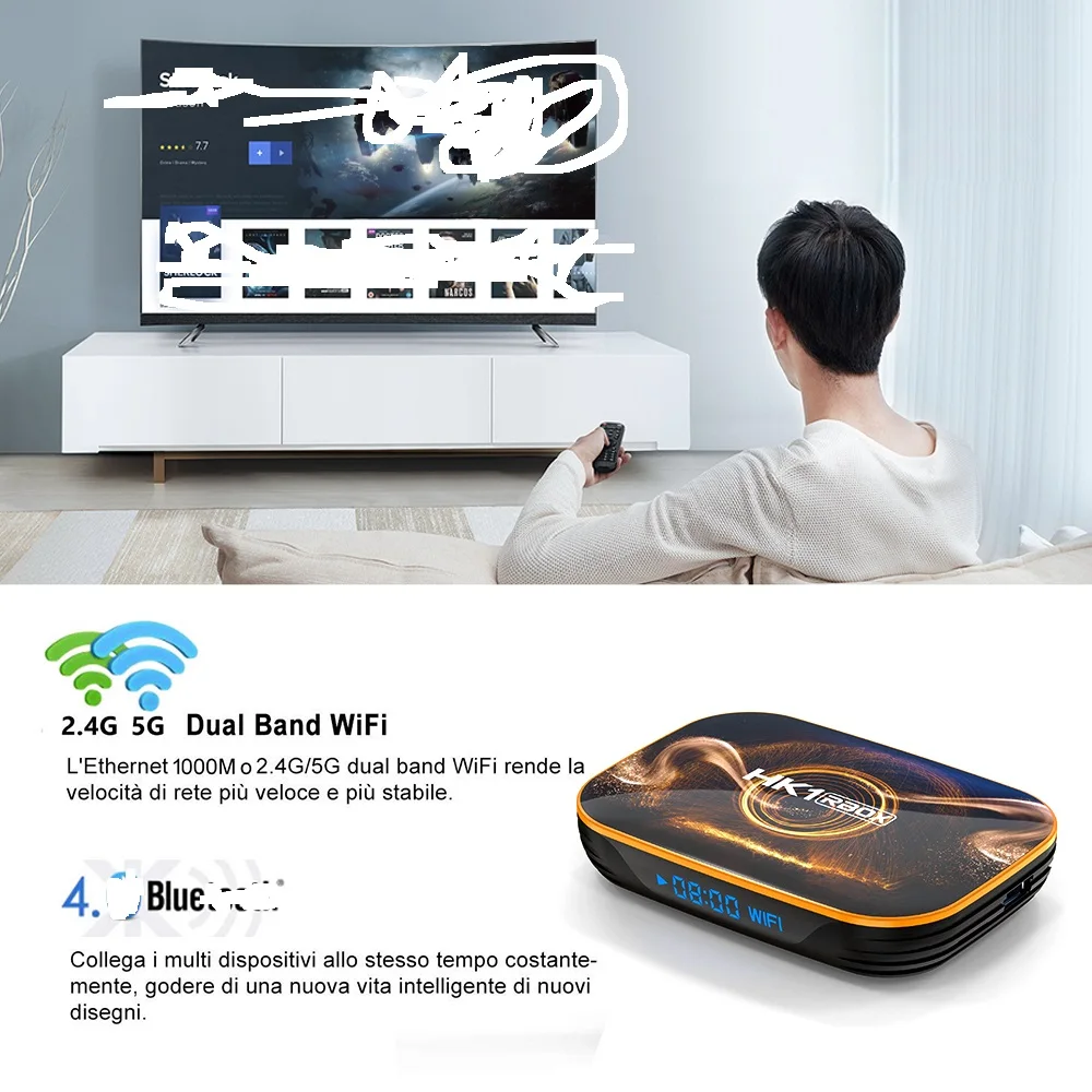 20pcs /lot HK1 R1 rbox TV Box Android 10 4GB 64GB Rockchip RK3318 USB3.0 1080P H.265 4K Youtube Set Top | Электроника