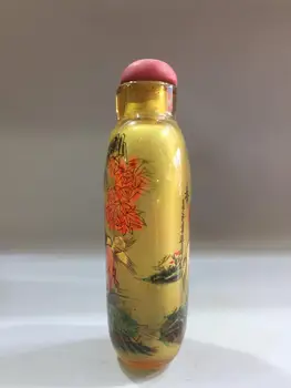 

Chinese old beijing glass built-in painting snuff bottle inside painted Horse pattern