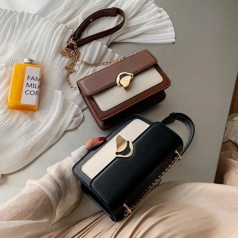 

2019 New Korean Version Shoulder Messenger Bag Joker Port Wind Texture Retro Single Shoulder Bag Small Square Bag Women