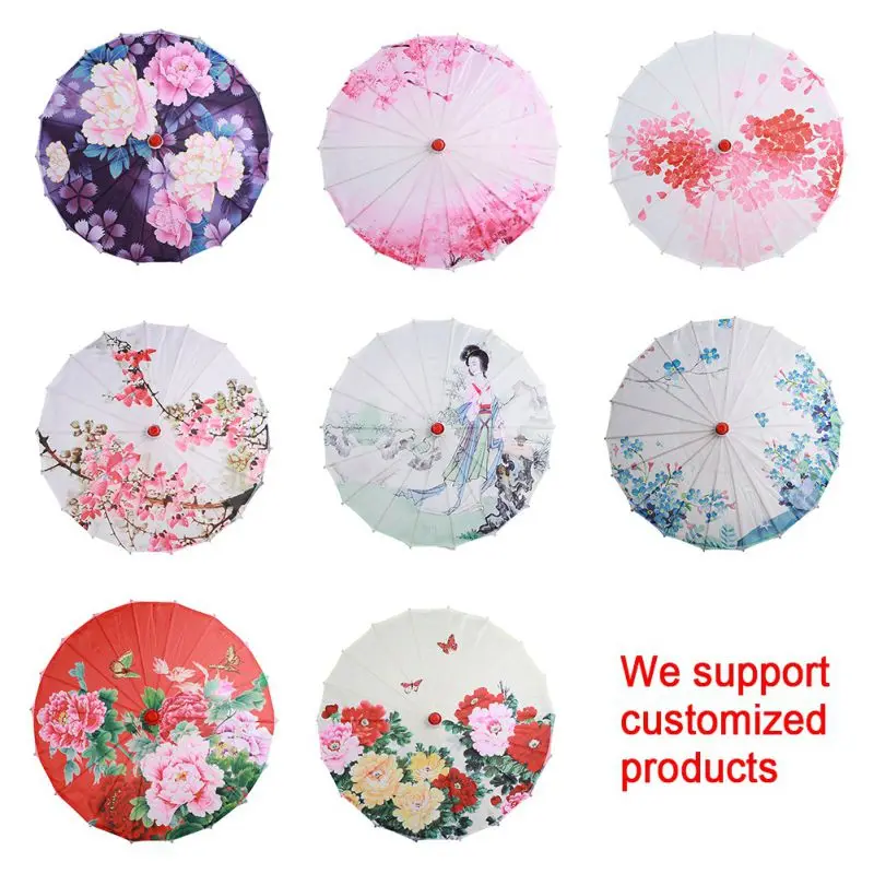 

Chinese Style Silk Cloth Umbrella Classical Style Chinese Wedding Decorative Umbrella Oil Paper Painted Parasol Umbrella