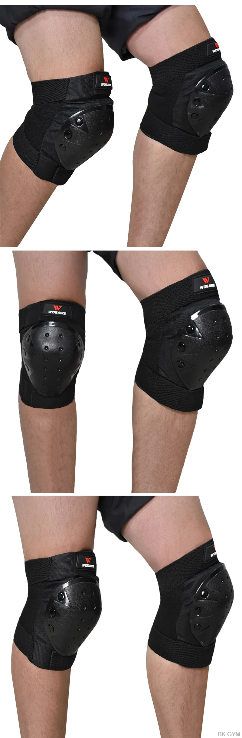 WOSAWE Snowboard Elbow& Knee Pads Skateboarding Cycling Knee Protector Riding Ski Protective Knee Guard Support MTB Motorcycle