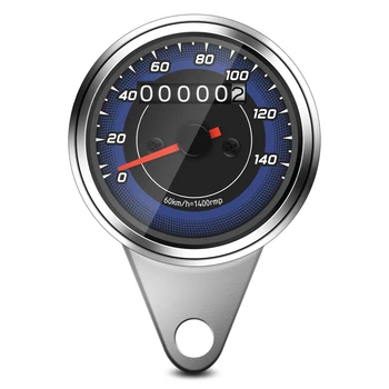 

1pc 140 km/h Universal Motorcycle Odometer Speedometer with indication needle metal shell fit for most motorcycles of DC 12V