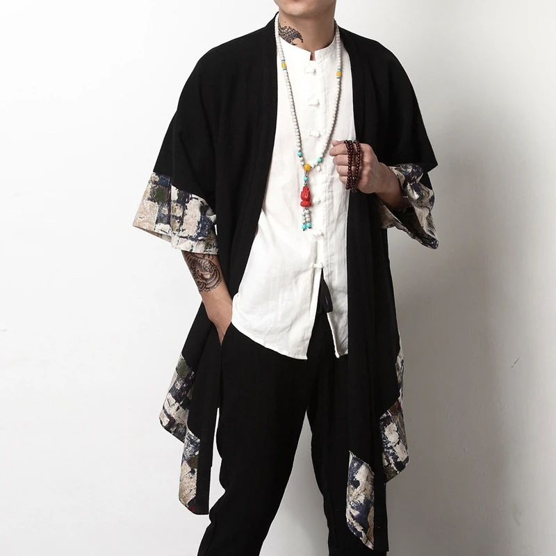 Japanese Kimono Japanese Kimono Cardigan Japanese Kimono Shirt Kimono Cardigan Men Haori Yukata Male Samurai Costume Clothing Kimono Jacket Mens Shirt Yukata Haori Jacket