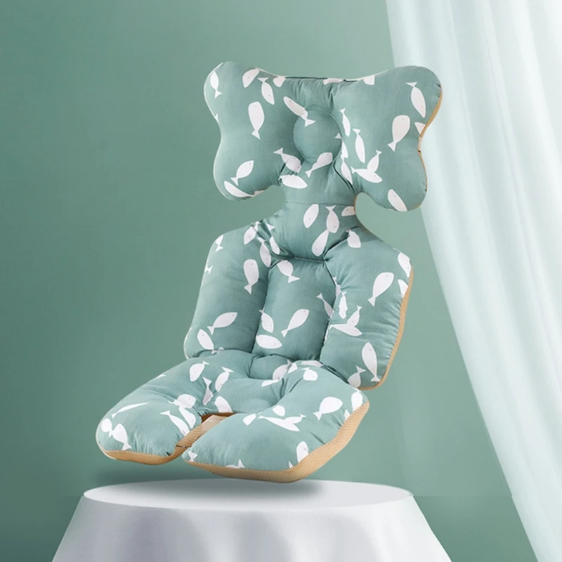 Baby Pushchair Seat Liner Universal Stroller Cotton Pad Warm Mat Sleeping Mattress Head Support Pillow Infant Pram High Chair C