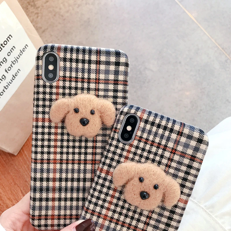 Матовый плюшевый чехол с милой собачкой для iPhone 11 Pro Max, мягкий ТПУ противоударный чехол для iPhone 11 X XR XS MAX 7 8 6 6S Plus, чехол