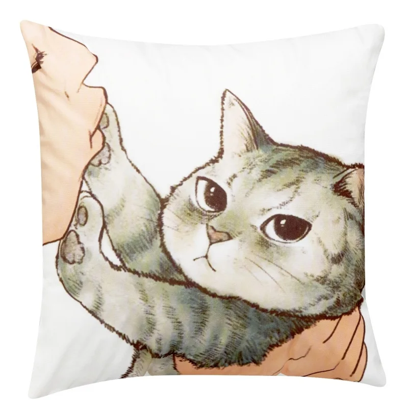 Cat Cushions Cover Print Polyester Square Throw Pillowcase Home Décor 