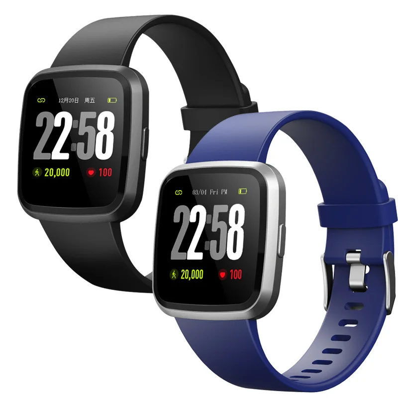 

V12C Smart Life Watch 24h Blood Pressure Monitor Physiological Reminder Wristband Smart Message Remind Activity Tracker Men Band