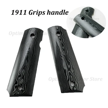 

TOtrait 1 Pair 1911 Grips Handle Damascus Pattern Micarta Handle Anti-slip scales slabs CNC Material Tactical Gun Accessories