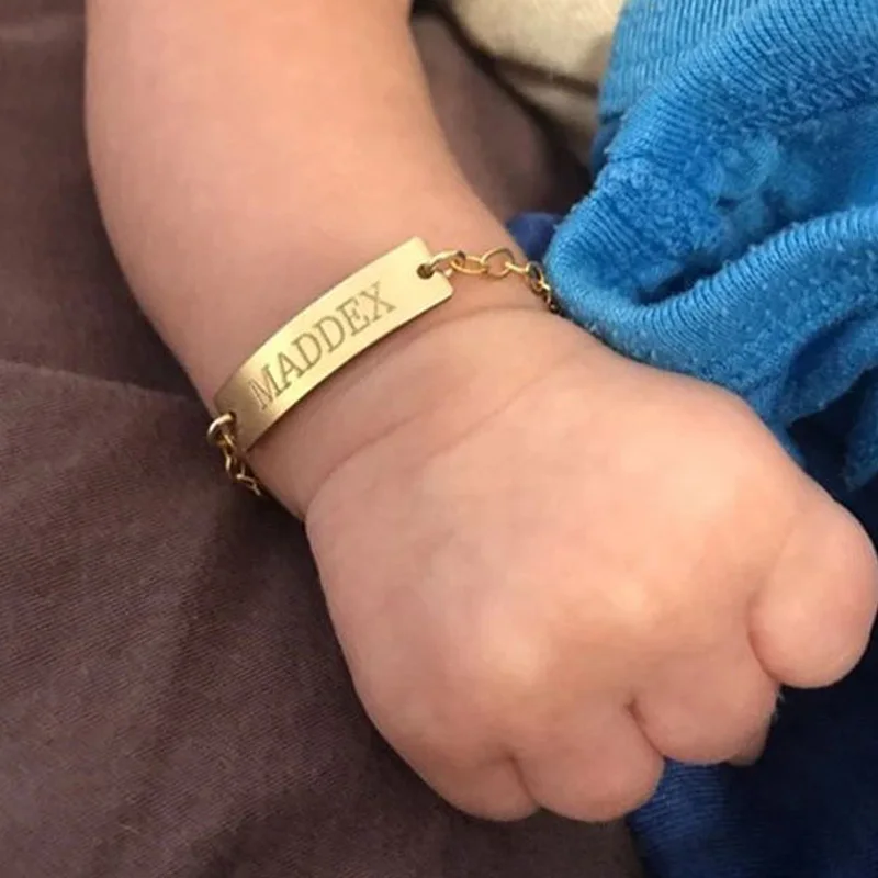 Engrave Custom Bracelet Stainless Steel Birthday Name Personalized Gift For Girl Boy Nameplated Bracelet Wristband stainless steel bracelet