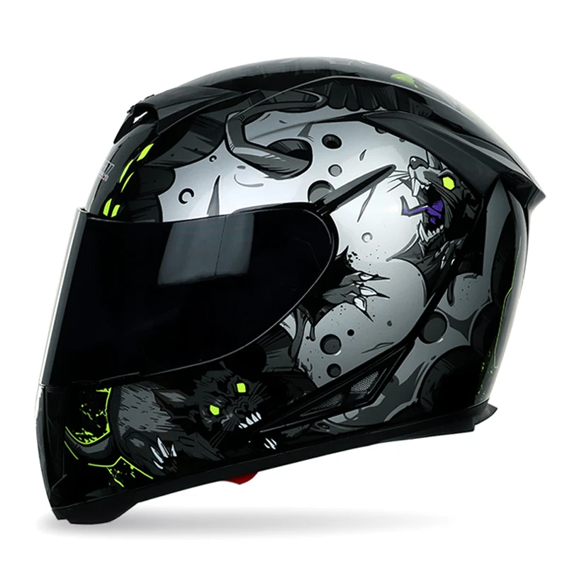 JIEKAI Полный мотоциклетный шлем с двойным щитком Motocicleta ABS шлем для верховой езды мотошлем шлем для мотокросса Размер M L XL XXL - Цвет: 21