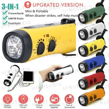 

5 LED Emergency Hand Crank Dynamo AM/FM/WB/NOAA Weather Radio LED Torch Charger