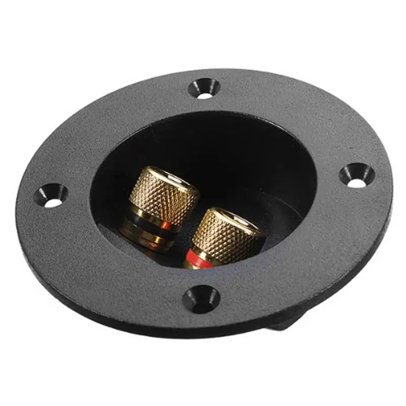 DIY Home Car Stereo 2-Way Speaker Box Terminal Binding Post Round Screw Cup Connector Subwoofer Plug(Black