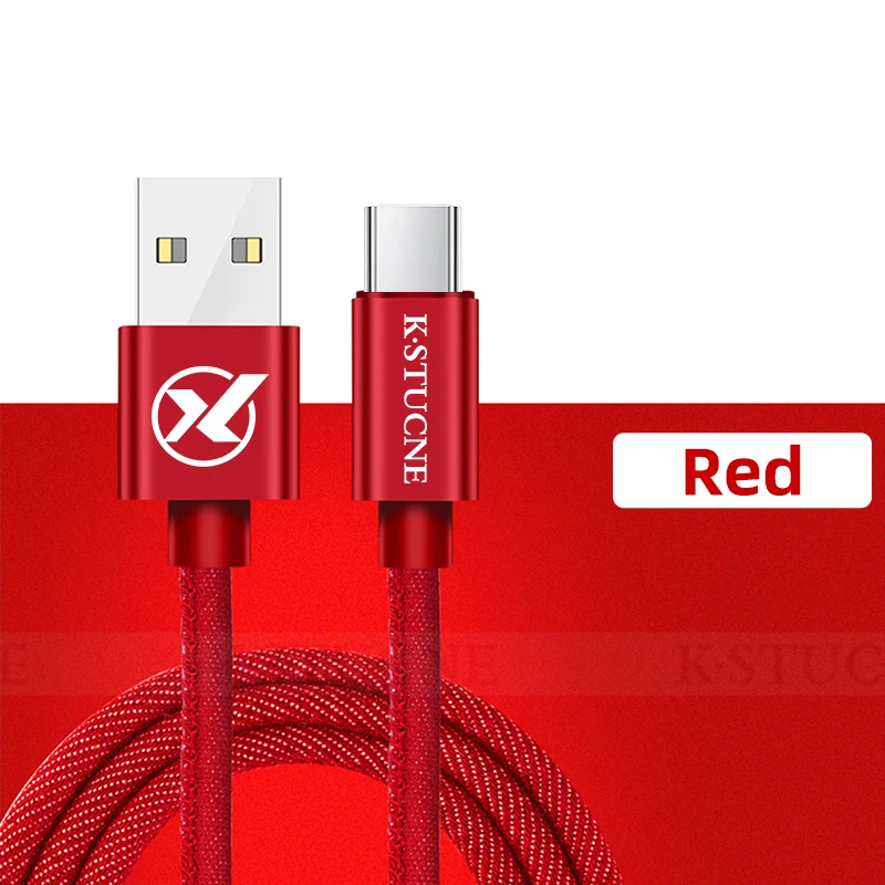 Usb type-C кабель для huawei P20 P30 Pro 2 м Быстрая зарядка type-C кабель для зарядки и передачи данных для samsung S10 S9 S8 USB C кабель - Цвет: Красный