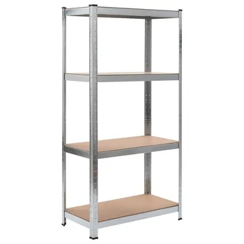 

4 Tiers Industrial Unit Shelving Rack Sliver Shelf Adjustable Organizer Storage Home Floor Standing Multifunction Storage Shelf