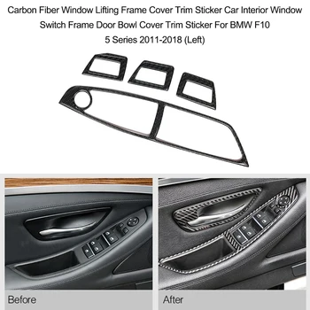 

Carbon Fiber Window Lifting Frame Cover Trim Sticker Car Interior Window Switch Frame Cover Trim Sticker For BMW F10 5 Series