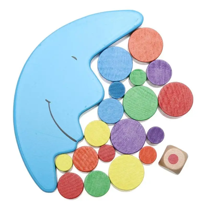 Деревянный лунный баланс игры игрушки для детей развивающие цветные строительные блоки подарки упражнения практическая способность цвет познание