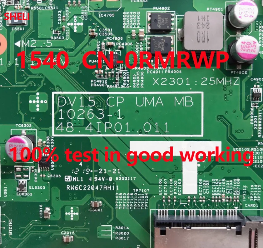 Шели для Dell V1540 1540 Материнская плата ноутбука 48.4IP01.011 RMRWP 0RMRWP CN N5040 HM57 DV15 ноутбук ПК