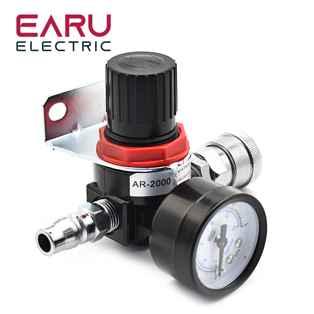 Mini Pneumatic Air Pressure Relief Control Compressor Regulador Unidades de Tratamento Válvula com Calibre Mm16 mm Montagem Ar2000 g1 4