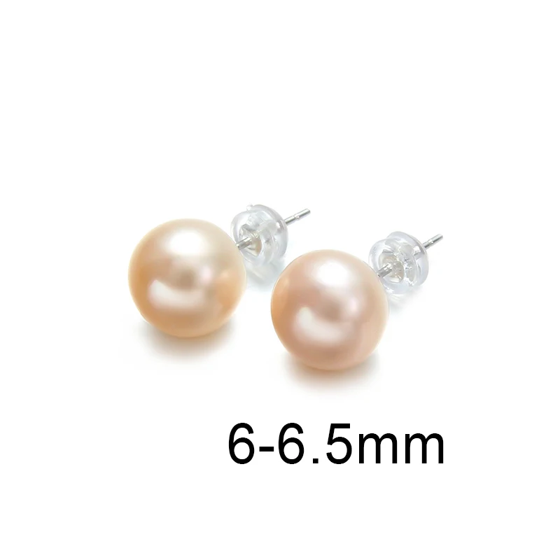 Жемчужные серьги, серебро 925, ювелирное изделие, пресноводные жемчужные серьги для женщин, свадебный подарок, жемчужные ювелирные изделия - Цвет камня: Pink 6-6.5mm