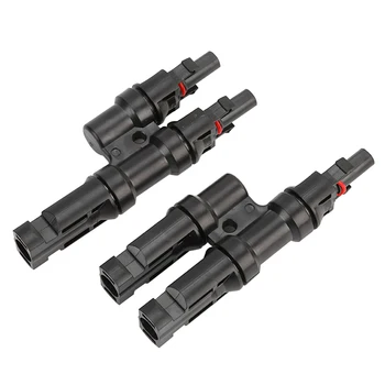 

Solar Panels Black Component T Type Adapter Branch Parallel 30A Waterproof Easy Install Heat Resistant Durable Connector