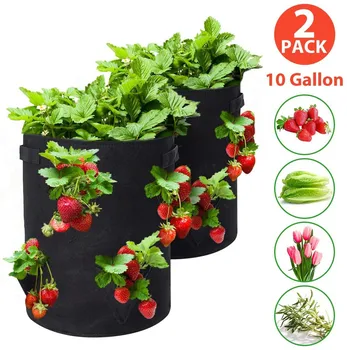 

Strawberry Grow Bag Planting FeltCloth Planting Container Bag Thicken Garden Pot Vegetable Round Reusable Pot Plant J80