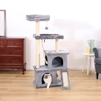 

Fast Domestic Delivery Pet Cat Tree House Condo Climbing Stratching Posts for Cats Kitten Funny Playing Ball Cat Tree House Nest