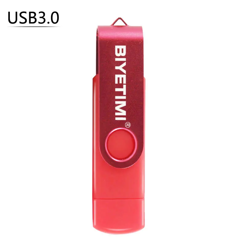 Лучшие продажи OTG USB флеш-накопитель cle usb 3,0 stick 64G otg ручка-накопитель для смартфонов 4g 16g 32g 128G BIYETIMI - Цвет: Красный