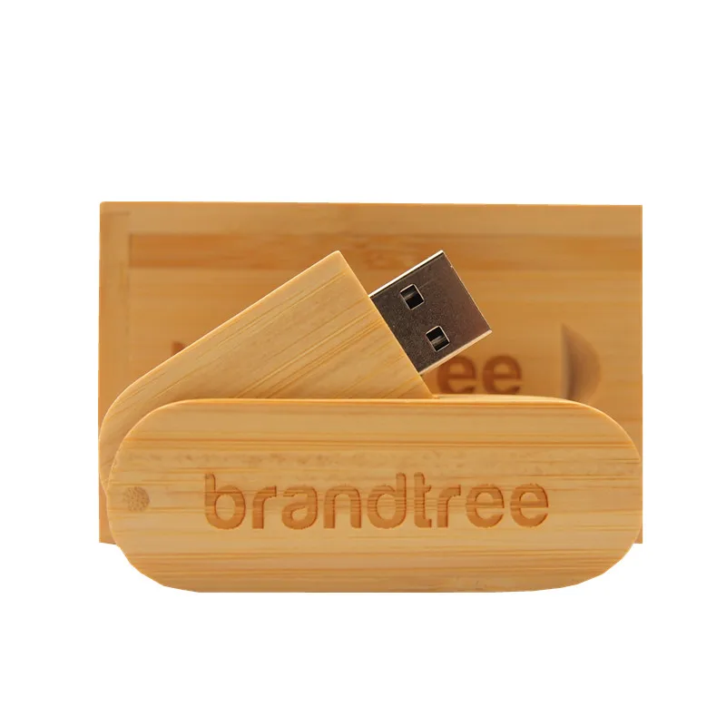 Пользовательский логотип деревянный USB флэш-накопитель + коробка Флешка 8 ГБ 16 32 64