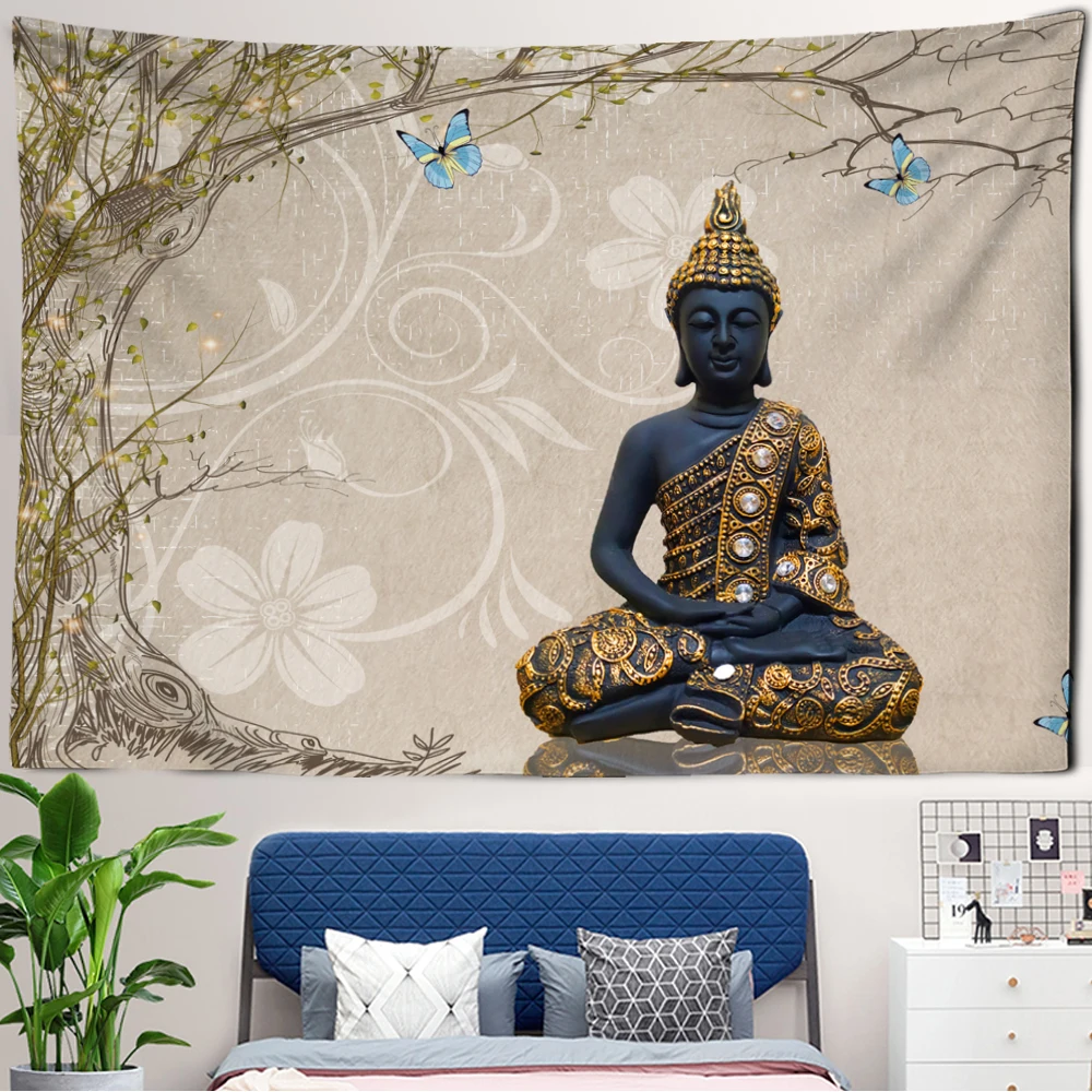 Indický buddhy tapiserie zeď závěsný náboženské bohémský tapiz cˇarodeˇjnice žití pokoj outdoorové domácí dekorace