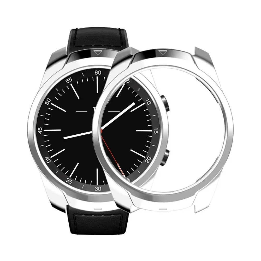 SILVER Чехол для Ticwatch Pro Чехол для смарт часов Tic Watch Pro Мягкий ТПУ силиконовый защитный бампер ультра-тонкая рамка аксессуары для часов - Цвет: SILVER