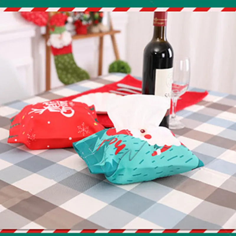 Новогоднее украшение стола, тканевая коробка для салфеток, рождественские украшения для дома Navidad Noel, сделай сам, украшения для дома, Рождественский Декор