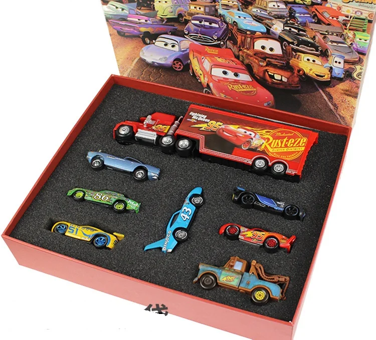 B Оригинальная Подарочная коробка disney Pixar Cars 3 Mater Mack Uncle Truck 1:55 литая под давлением Металлическая Модель автомобиля игрушки для детей Рождественский подарок - Цвет: B