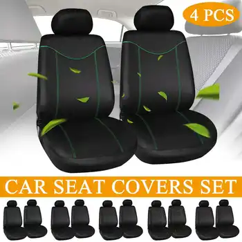 

4 Pcs Car Seat Covers compatible Fit Most Car, Truck, SUV, or Van 100% Breathable Seats Interior Accessories Black Seat Covers