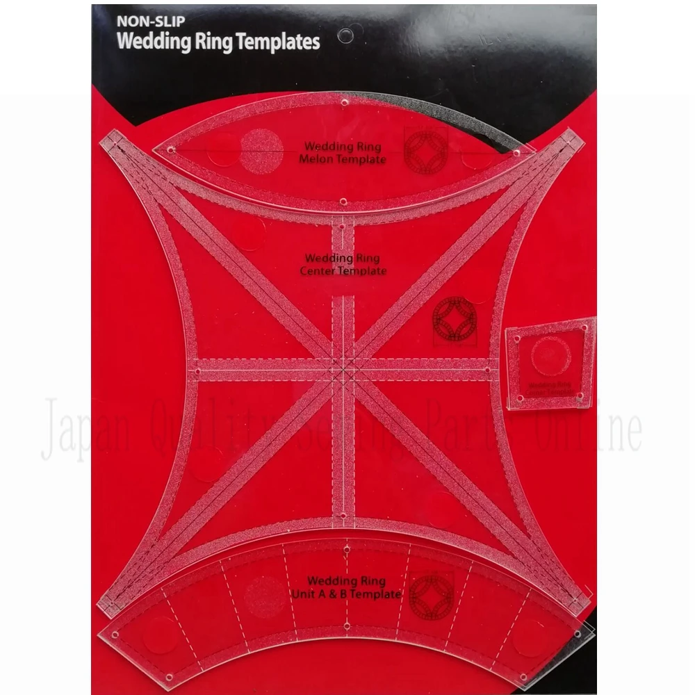 

new ruler NON-SLIP DOUBLE WEDDING RING TEMPLATE SET 4 Pieces #MSX-01