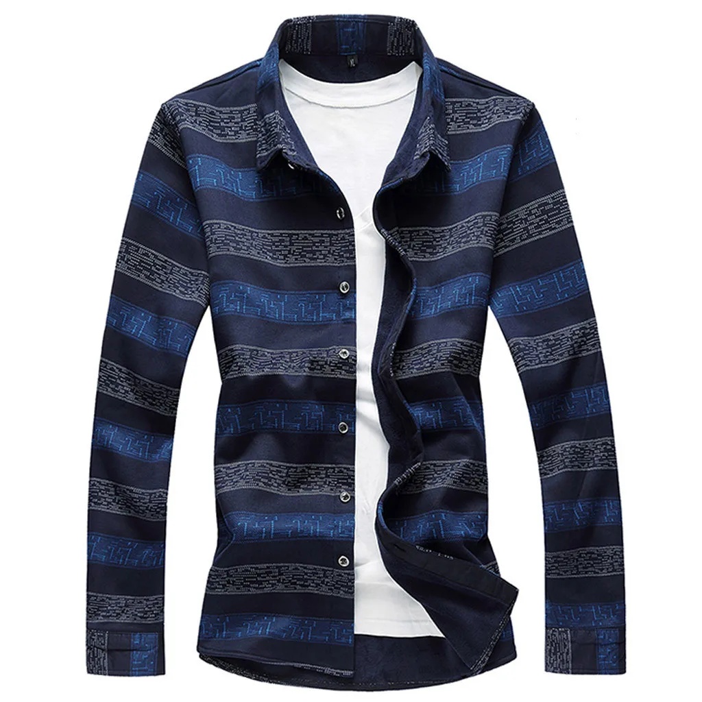 KANCOOLD рубашка Обычная новая camisa masculina зимняя модная мужская Повседневная Свободная теплая бархатная рубашка Топ Nov8