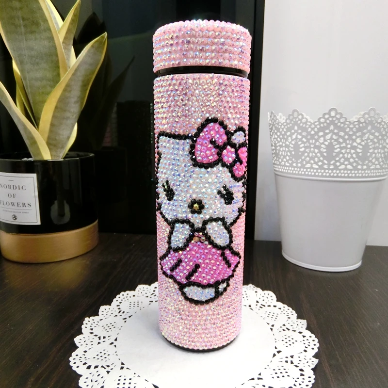 Home Tune Cute Glitter Tumbler Cups with Lid and
