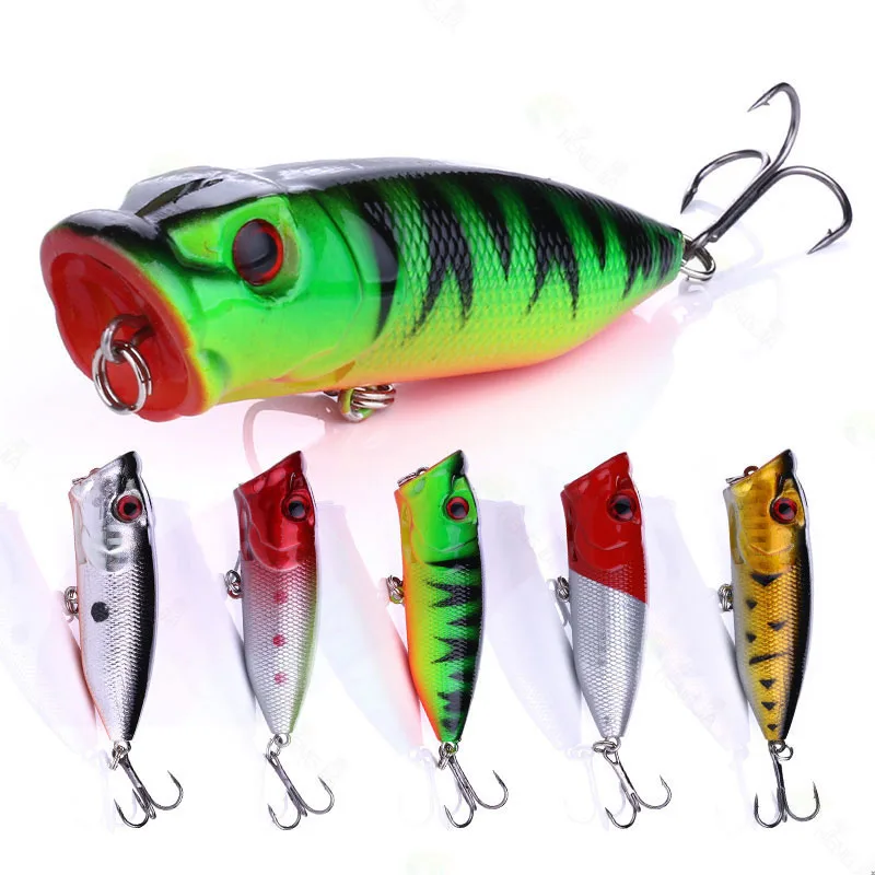 

1PC 6.5CM 11G Fishing Lure Hard Bait Artificial Topwater Bass Trout Pike Wobbler Tackle Top Water Lure with 2 Treble Hooks