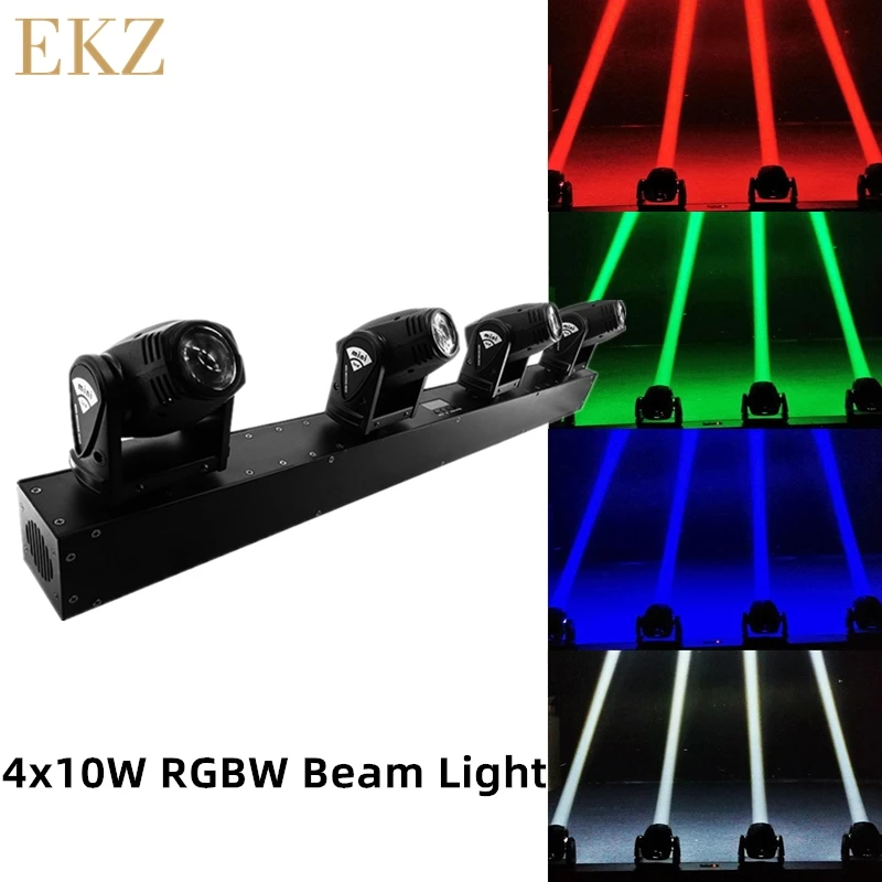 

4x10W Head LED Beam Moving Head Lighting Bar DJ Lights Stage Lighting Mini 10W RGBW 4in1 Beam Effect Lyre For Disco DJ Party KTV