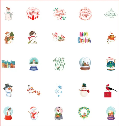 50 шт/1 лот Kawaii канцелярские наклейки Рождественские поздравления декоративные мобильные наклейки Скрапбукинг DIY ремесленные наклейки - Цвет: DongYeXueHua
