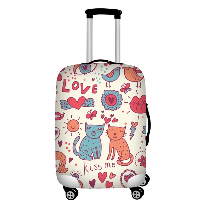 Twoheartsgirl Cartoon Floral Cat Giraffe Luggage Protective Dust Cover Waterproof 18''-32'' Suitcase Cover Traveling Accessories - Цвет: Z5467