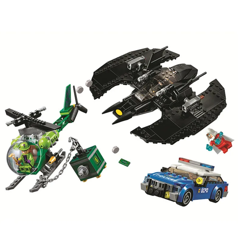 

2019 Marvel Avengers Super Heroes DC Batman Batwing And The Riddler Heist Model Building Blocks Bricks Kids Toys Gift 76120