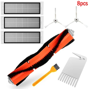

New High Quality Roller Brush Side Brush Mop Robot Sweeper Accessories 8 Pcs Set of Replacement Vacuum Cleaner Sweeper Tool Part