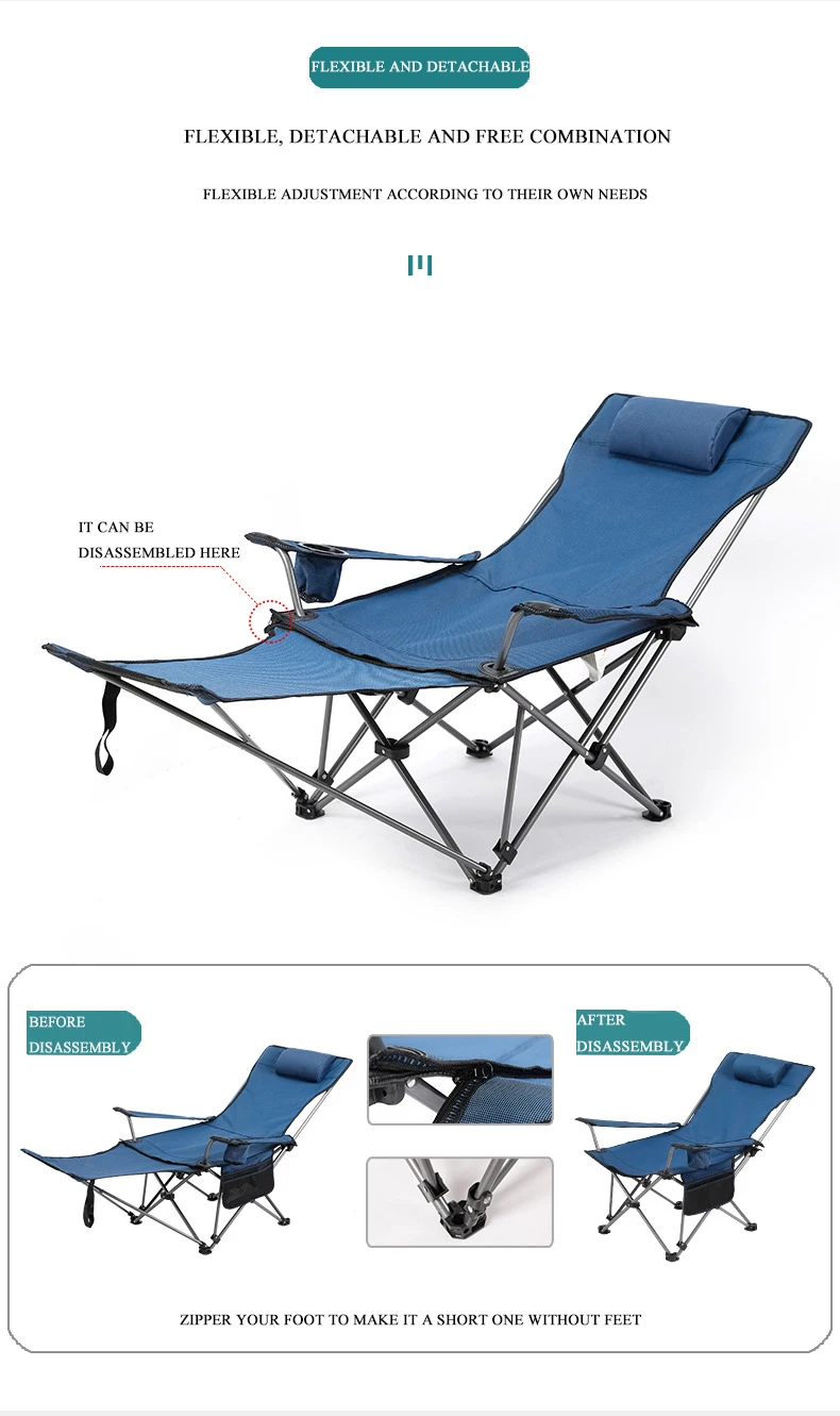 Outdoor beach chair portable reclining chair folding chair lunch break office back balcony reclining couch