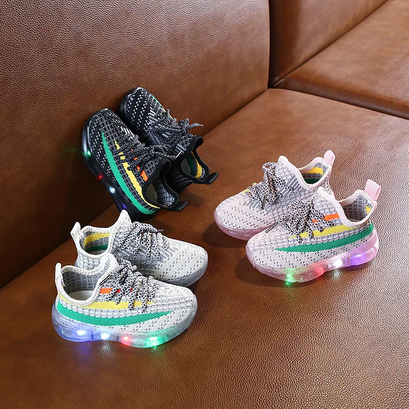 Светящаяся обувь для детей спортивная маленьких девочек и мальчиков кроссовки