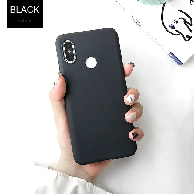 black Xiomi Redmi note 7 pro 4X5 плюс 6A Примечание 6Pro S2 чехол для Xiaomi mi A2 A1 5 6X8 SE mi x 2 Макс 3 мягкий ТПУ, конфетный Цвет задняя крышка - Цвет: black