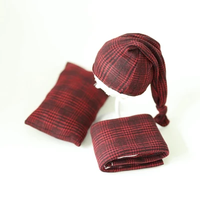 1hat 1pillow 1wrap Реквизит для фотосъемки новорожденных; детские клетчатые обертывания; шапки и подушки; милый мягкий комплект для фотосъемки; аксессуары для студийной фотосъемки; реквизит для фотосъемки - Цвет: 1hat 1pillow 1wrap