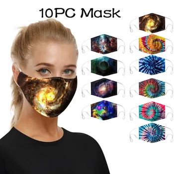 

10pc Print Mouth Cover For Protection Facemask Washable Earloop Mask Mascarilla Reutilizable Mondkapjes Herbruikbaar Mascherine