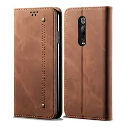 For Xiaomi Mi 9T Denim Leather Magnetic Wallet Flip Cover Card Slot Foldable Anti-slip Full Protective Cover For Xiaomi Mi 9T